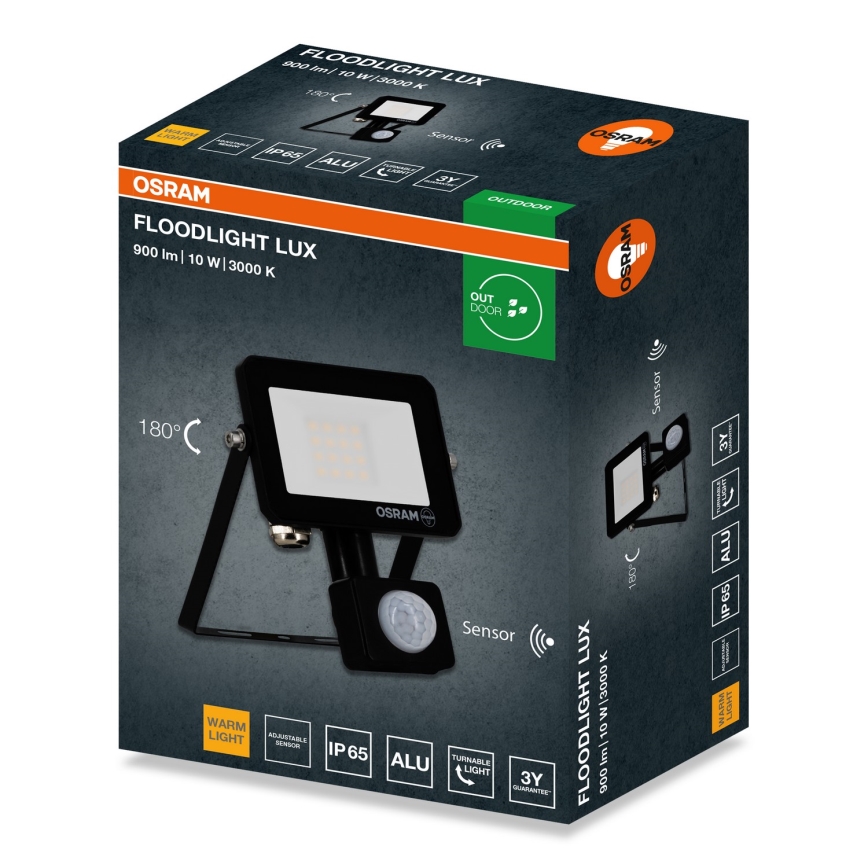Osram - LED Reflektor se senzorem FLOODLIGHT LED/10W/230V 3000K IP65