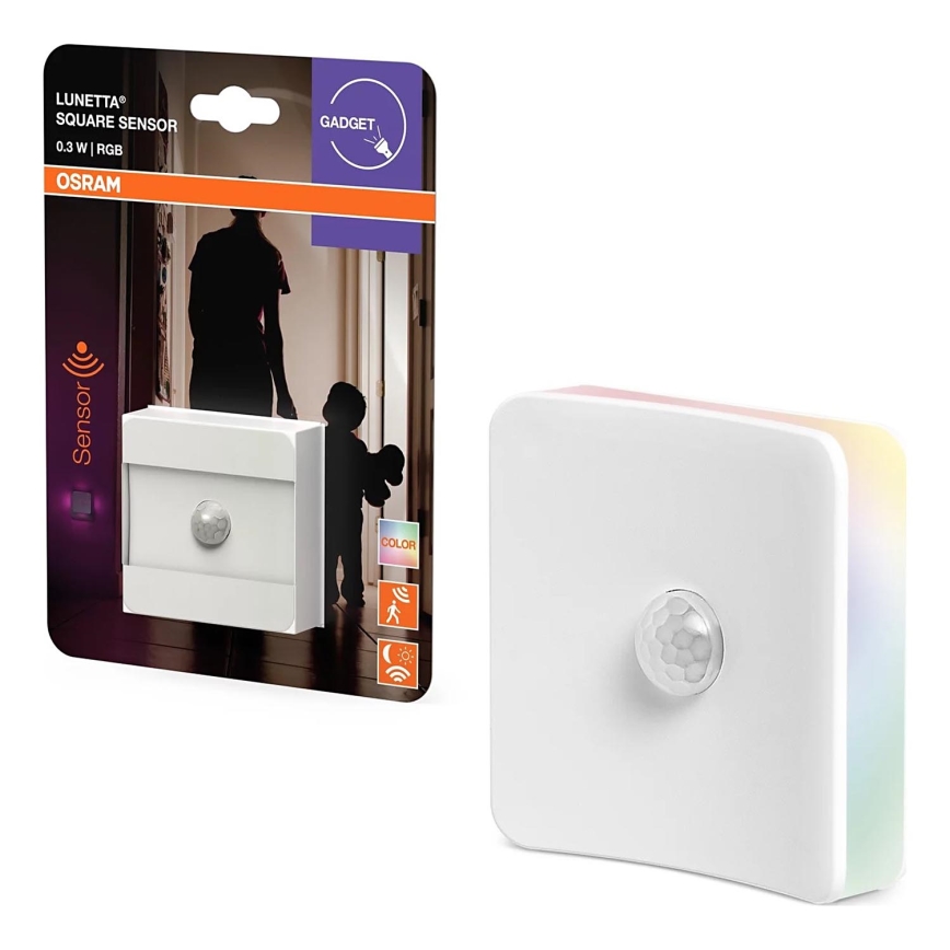 Osram - LED RGB Orientační svítidlo do zásuvky se senzorem LUNETTA LED/0,3W/230V