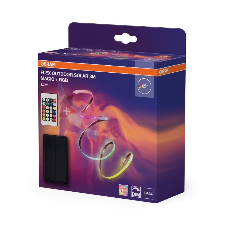 Osram - LED RGBW Stmívatelný solární pásek FLEX MAGIC 3m LED/1,2W/3,7V 2000 mAh IP44 + dálkové ovládání