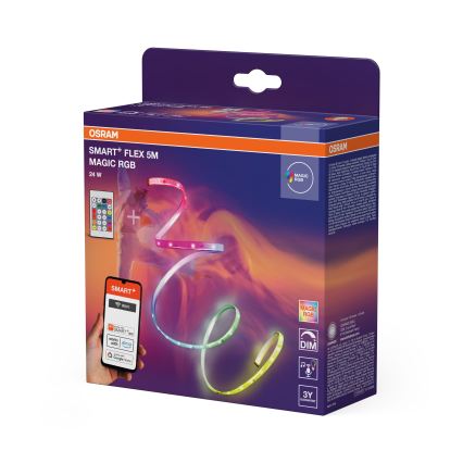 Osram - LED RGB Stmívatelný pásek SMART+ MAGIC FLEX 5m LED/24W/230V Wi-Fi + dálkové ovládání