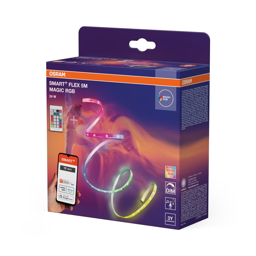 Osram - LED RGB Stmívatelný pásek SMART+ MAGIC FLEX 5m LED/24W/230V Wi-Fi + dálkové ovládání