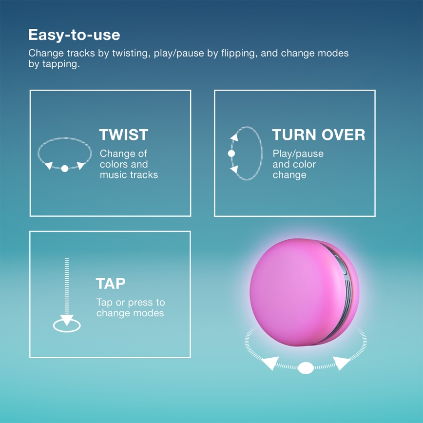 Osram - LED RGB Stmívatelný reproduktor SMART+ MACARON LED/1,75W/3,7V 450 mAh růžová