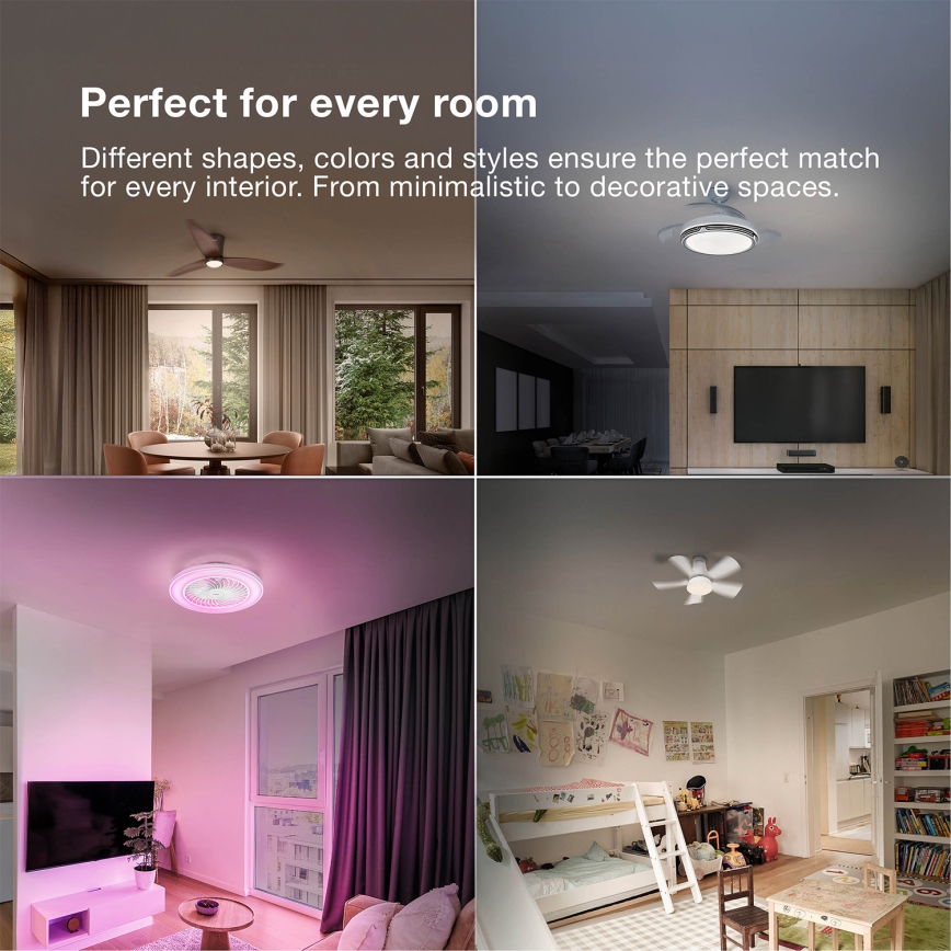 Osram - LED RGB Stmívatelný stropní ventilátor NORDES LED/18W/230V 3000-6500K + dálkové ovládání