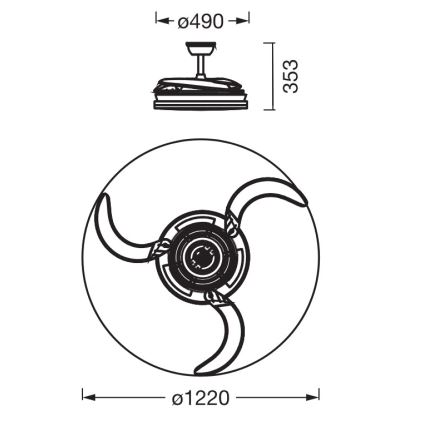 Osram - LED RGB Stmívatelné stropní svítidlo s ventilátorem CIERZO LED/35W/230V 3000-6500K + dálkové ovládání