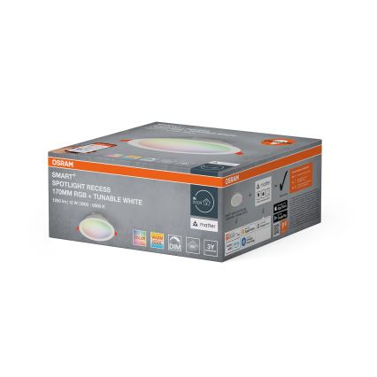 Osram - LED RGB Stmívatelné podhledové svítidlo SMART+ DOWNLIGHT LED/12W/230V 3000-6500K Wi-Fi
