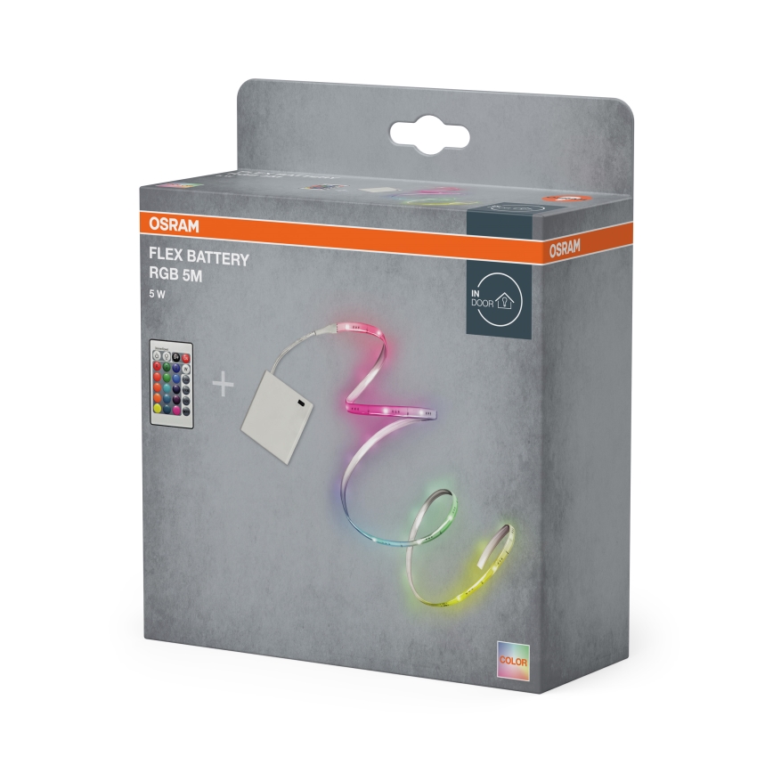 Osram - LED RGB Stmívatelný pásek FLEX BATTERY 5m LED/5W/4xAA + dálkové ovládání