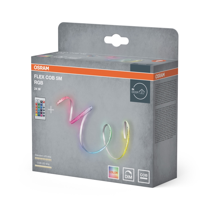 Osram - LED RGBW Stmívatelný pásek FLEX COB 5m LED/24W/230V 2700-6500K + dálkové ovládání