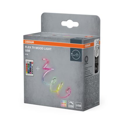 Osram - LED RGB Stmívatelný pásek FLEX TV MOOD 1,5m LED/4W/5V + dálkové ovládání