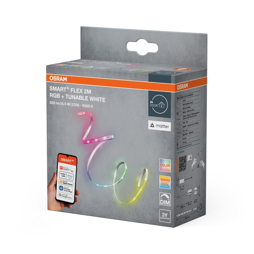 Osram - LED RGB+TW Stmívat. pásek SMART+ FLEX 2m LED/8,5W/230V 2700-6500K Wi-Fi