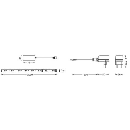 Osram - LED RGB+TW Stmívat. pásek SMART+ FLEX 2m LED/8,5W/230V 2700-6500K Wi-Fi