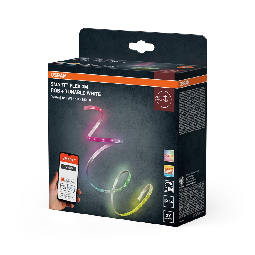 Osram - LED RGB+TW Stmívatelný venkovní pásek SMART+ FLEX 3m LED/12,5W/230V 2700-6500K IP44 Wi-Fi