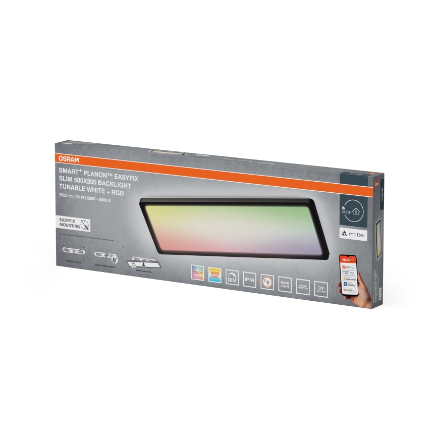Osram - LED RGBW Stmívatelné stropní svítidlo SMART+ PLANON LED/30W/230V 2800-6500K 58x20 cm Wi-Fi IP54 černá