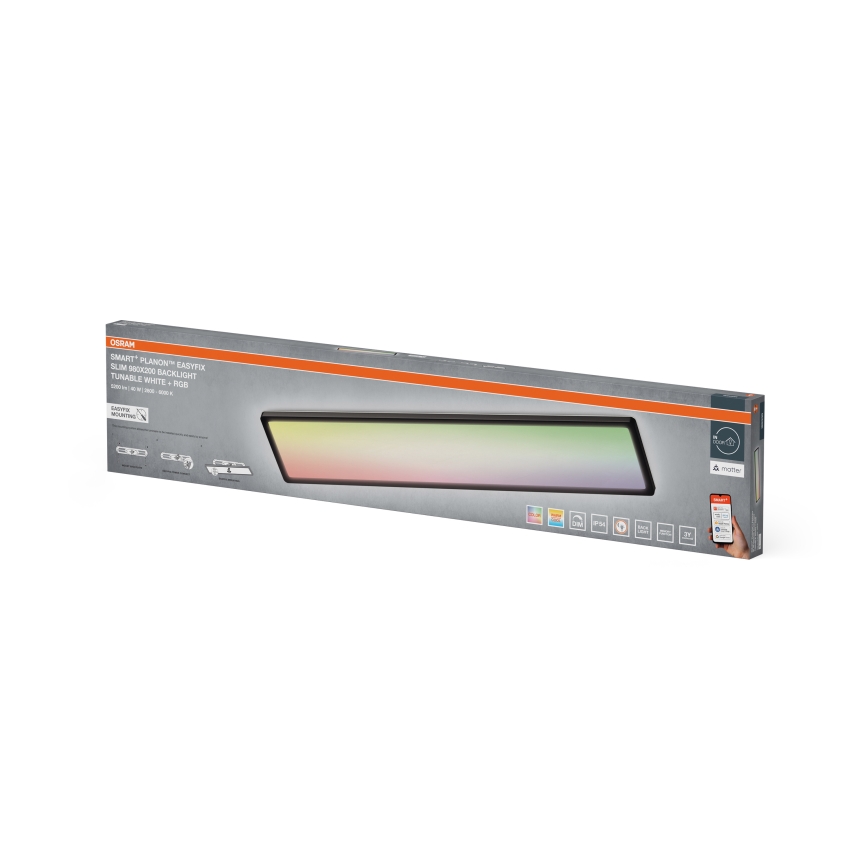 Osram - LED RGBW Stmívatelné stropní svítidlo SMART+ PLANON LED/40W/230V 2800-6500K 98x20 cm Wi-Fi IP54 černá