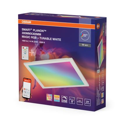 Osram - LED RGBW Stmívatelné stropní svítidlo SMART+ MAGIC LED/14W/230V 2700-6500K 30x30 cm Wi-Fi + dálkové ovládání