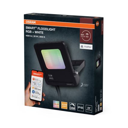 Osram - LED RGBW Stmívatelný reflektor SMART+ FLOODLIGHT LED/50W/230V IP65 Wi-Fi