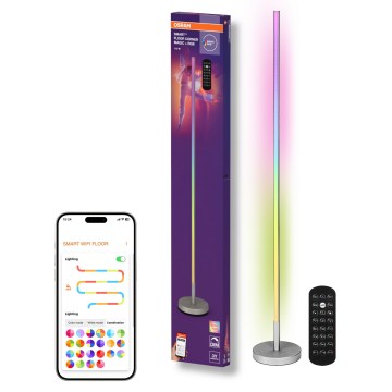 Osram - LED RGBW Stmívatelná stojací lampa SMART+ MAGIC LED/11,5W/230V 2700-6500K stříbrná Wi-Fi + dálkové ovládání