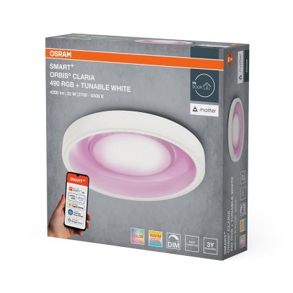 Osram- LED RGBW Stmívatelné stropní svítidlo SMART+ CLARIA LED/32W/230V pr. 49 cm 2700-6500K Wi-Fi