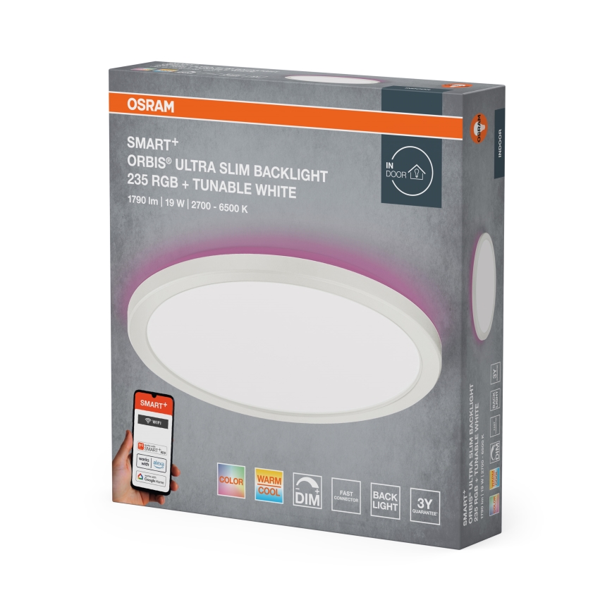 Osram - LED RGBW Stmívatelné stropní svítidlo SMART+ ORBIS LED/19W/230V pr. 23,5 cm 2700-6500K Wi-Fi