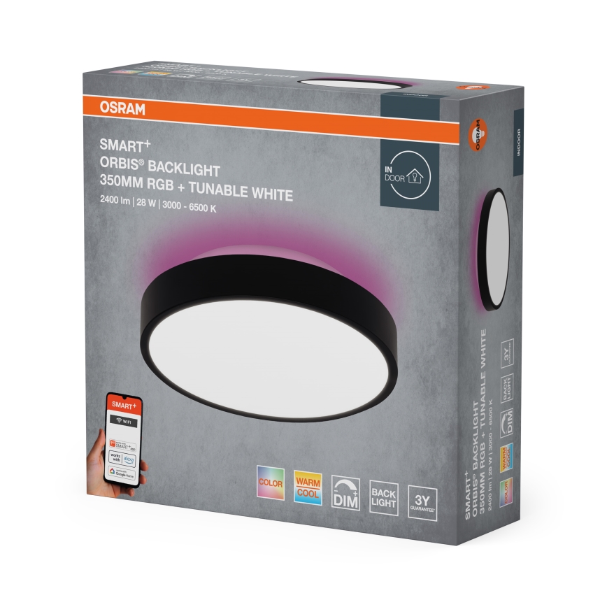 Osram - LED RGBW Stmívatelné stropní svítidlo SMART+ ORBIS LED/28W/230V pr. 35 cm 2700-6500K Wi-Fi