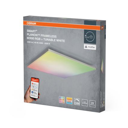 Osram - LED RGBW Stmívatelné stropní svítidlo SMART+ PLANON LED/40W/230V 60x60 cm 3000-6500K Wi-Fi