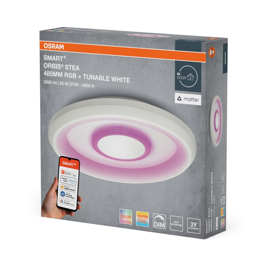 Osram - LED RGBW Stmívatelné stropní svítidlo SMART+ STEA LED/32W/230V pr. 48,5 cm 2700-6500K Wi-Fi