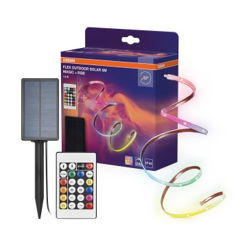 Osram - LED RGBW Stmívatelný solární pásek FLEX MAGIC 5m LED/1,6W/3,7V 2000 mAh IP44 + dálkové ovládání