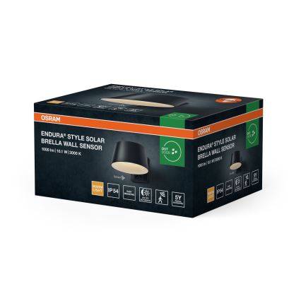 Osram - LED Solární nástěnné svítidlo se senzorem ENDURA STYLE LED/10,1W/4,2V 2000 mAh IP54 antracit