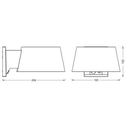 Osram - LED Solární nástěnné svítidlo se senzorem ENDURA STYLE LED/10,1W/4,2V 2000 mAh IP54 antracit