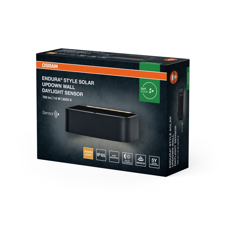 Osram - LED Stmívatelné solární nástěnné svítidlo ENDURA STYLE LED/7,6W/4,2V 2000 mAh IP65 antracit
