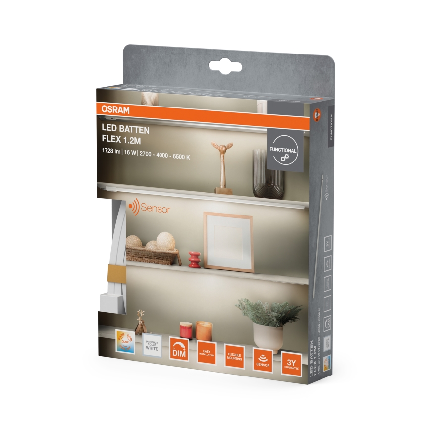 Osram - LED Stmívatelné podlinkové svítidlo se senzorem pohybu BATTEN LED/16W/230V 2700/4000/6500K 119,1 cm bílá