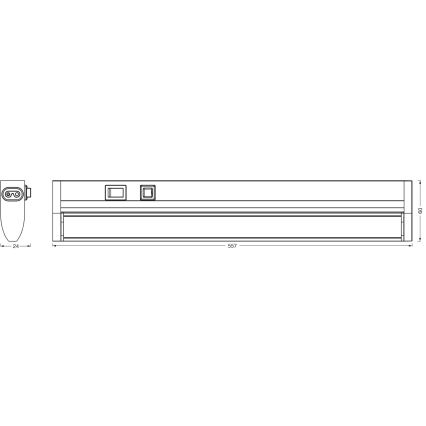 Osram - LED Stmívatelné podlinkové svítidlo LINEAR TURN LED/10W/230V 3000/4000/6500K 55 cm černá