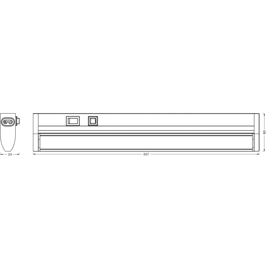 Osram - LED Stmívatelné podlinkové svítidlo LINEAR TURN LED/10W/230V 3000/4000/6500K 55 cm černá
