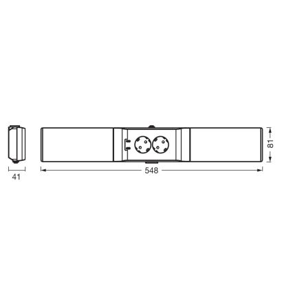 Osram - LED Stmívatelné podlinkové svítidlo se zásuvkami UNDERCABINET LED/10W/230V 3000K 54,8 cm černá