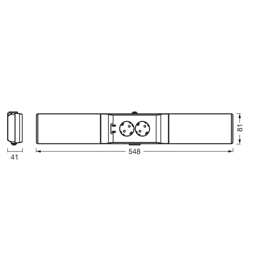 Osram - LED Stmívatelné podlinkové svítidlo se zásuvkami UNDERCABINET LED/10W/230V 3000K 54,8 cm černá