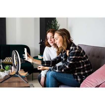 Osram - LED Stmívatelná stolní lampa se stojanem a držákem pro vlogování LED/5,5W/USB 3000-6500K 210 mAh