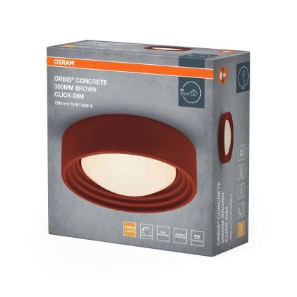 Osram - LED Stmívatelné stropní svítidlo ORBIS CONCRETE LED/13W/230V pr. 30 cm hnědá/beton