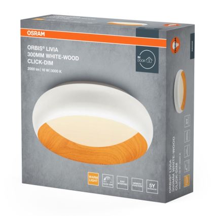 Osram - LED Stmívatelné stropní svítidlo ORBIS LIVIA LED/16W/230V pr. 30 cm bílá/hnědá