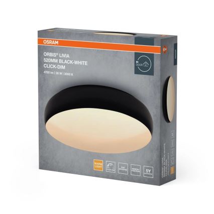 Osram - LED Stmívatelné stropní svítidlo ORBIS LIVIA LED/36W/230V pr. 52 cm černá/bílá