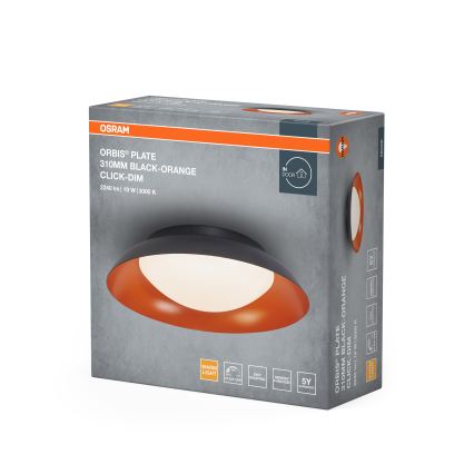 Osram - LED Stmívatelné stropní svítidlo ORBIS PLATE LED/35W/230V pr. 43 cm oranžová/černá