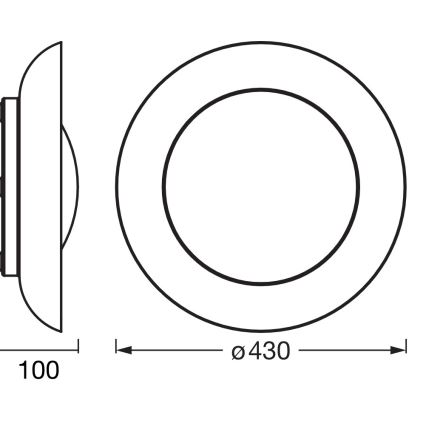 Osram - LED Stmívatelné stropní svítidlo ORBIS PLATE LED/35W/230V pr. 43 cm zelená/černá