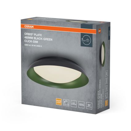 Osram - LED Stmívatelné stropní svítidlo ORBIS PLATE LED/45W/230V pr. 48 cm zelená/černá