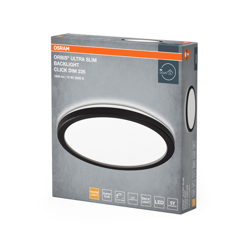 Osram - LED Stmívatelné stropní svítidlo ORBIS ULTRA SLIM LED/15W/230V 3000K pr. 23,5 cm černá
