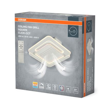 Osram - LED Stmívatelné stropní svítidlo s ventilátorem CEILING FAN LED/55W/230V 3000-6500K bílá + dálkové ovládání