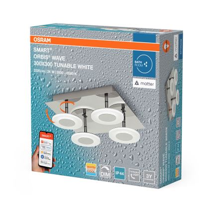 Osram - LED Stmívatelné koupelnové stropní svítidlo SMART+ WAVE LED/24W/230V 3000-6500K IP44 Wi-Fi