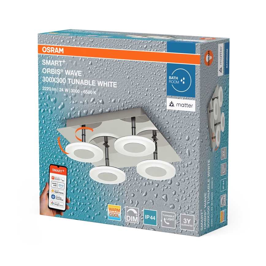 Osram - LED Stmívatelné koupelnové stropní svítidlo SMART+ WAVE LED/24W/230V 3000-6500K IP44 Wi-Fi