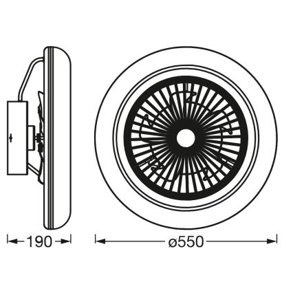 Osram - LED Stmívatelné stropní svítidlo s ventilátorem SMART+ LED/75W/230V 3000-6500K Wi-Fi + dálkové ovládání