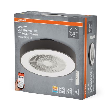 Osram - LED Stmívatelné stropní svítidlo s ventilátorem SMART+ LED/78W/230V 3000-6500K Wi-Fi + dálkové ovládání