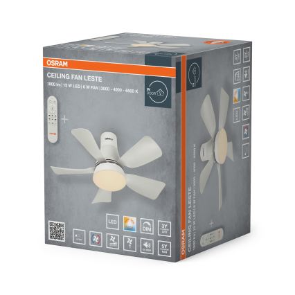Osram - LED Stmívatelný stropní ventilátor LESTE LED/15W/230V 3000/4000/6500K + dálkové ovládání