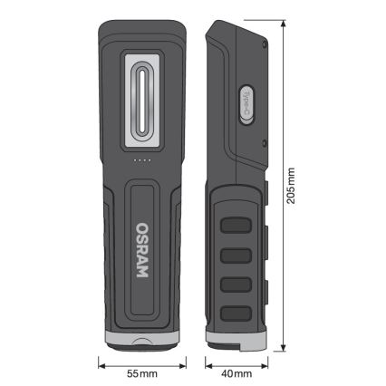 Osram - LED Stmívatelná nabíjecí svítilna LEDINSPECT WIRE-FREE PRO 600 LED/5W/3,7V IP54