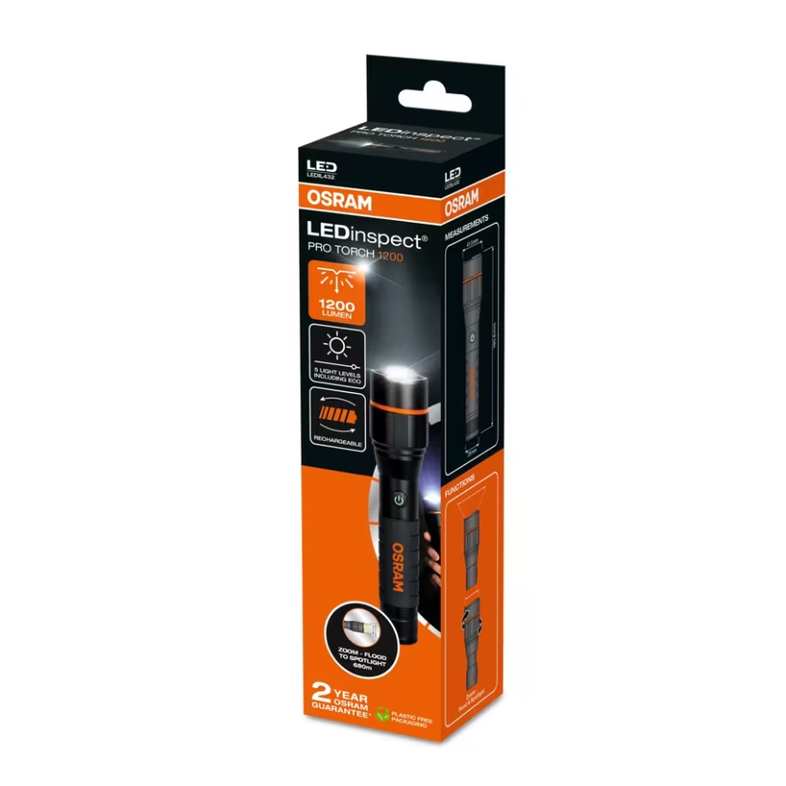 Osram - LED Stmívatelná nabíjecí svítilna LEDINSPECT PRO TORCH 1200 LED/13W/3,6V 4000 mAh IP44
